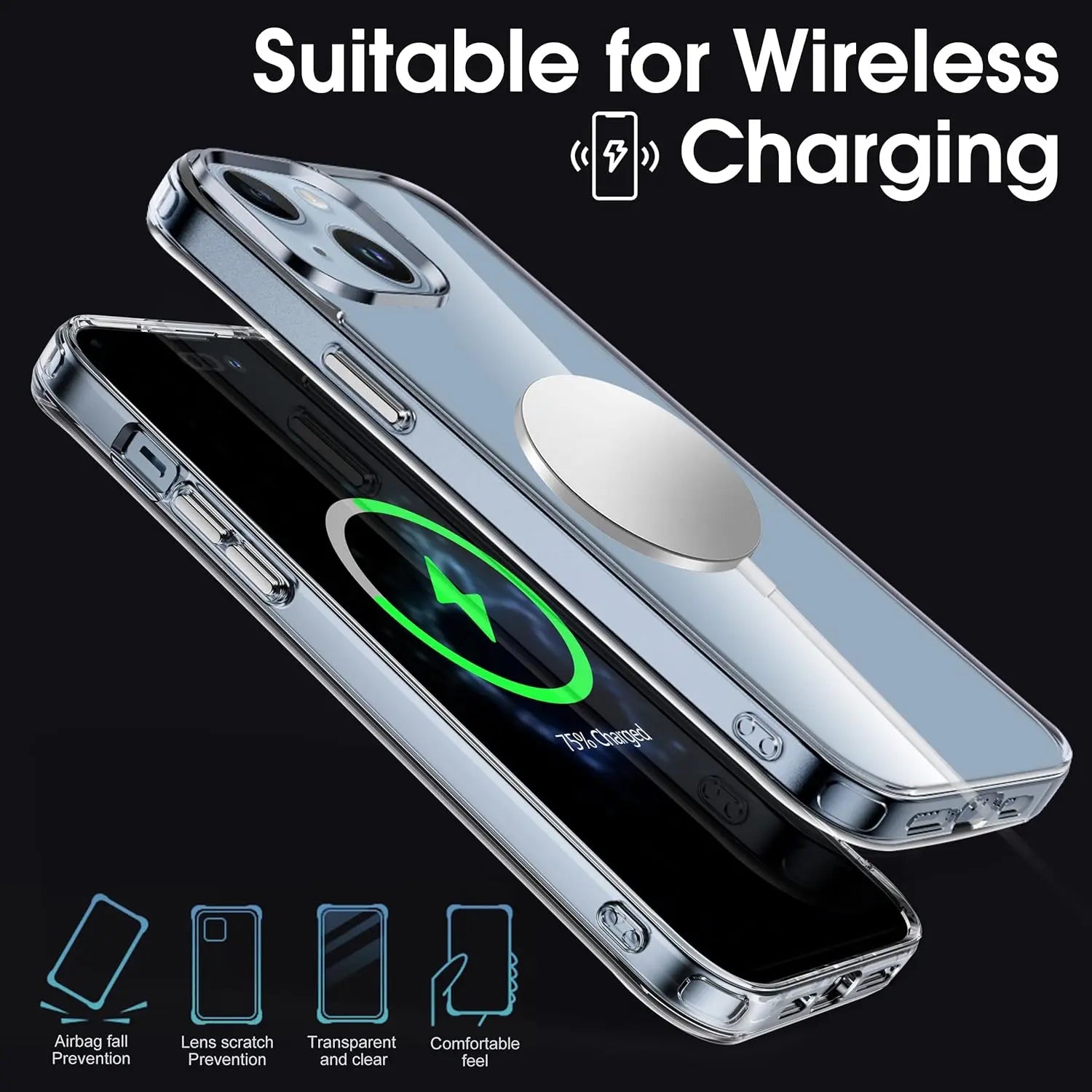 Entronix Heavy Duty Clear Case for Apple iPhone 14, Crystal Clear Transparent Bumper Cover - Entro Retail