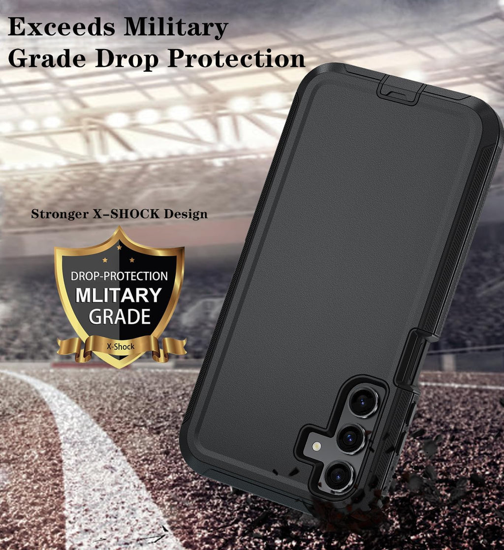 Entronix Bundle Compatible with Galaxy A06 - Heavy Duty Case & 2 Clear Screen Protectors