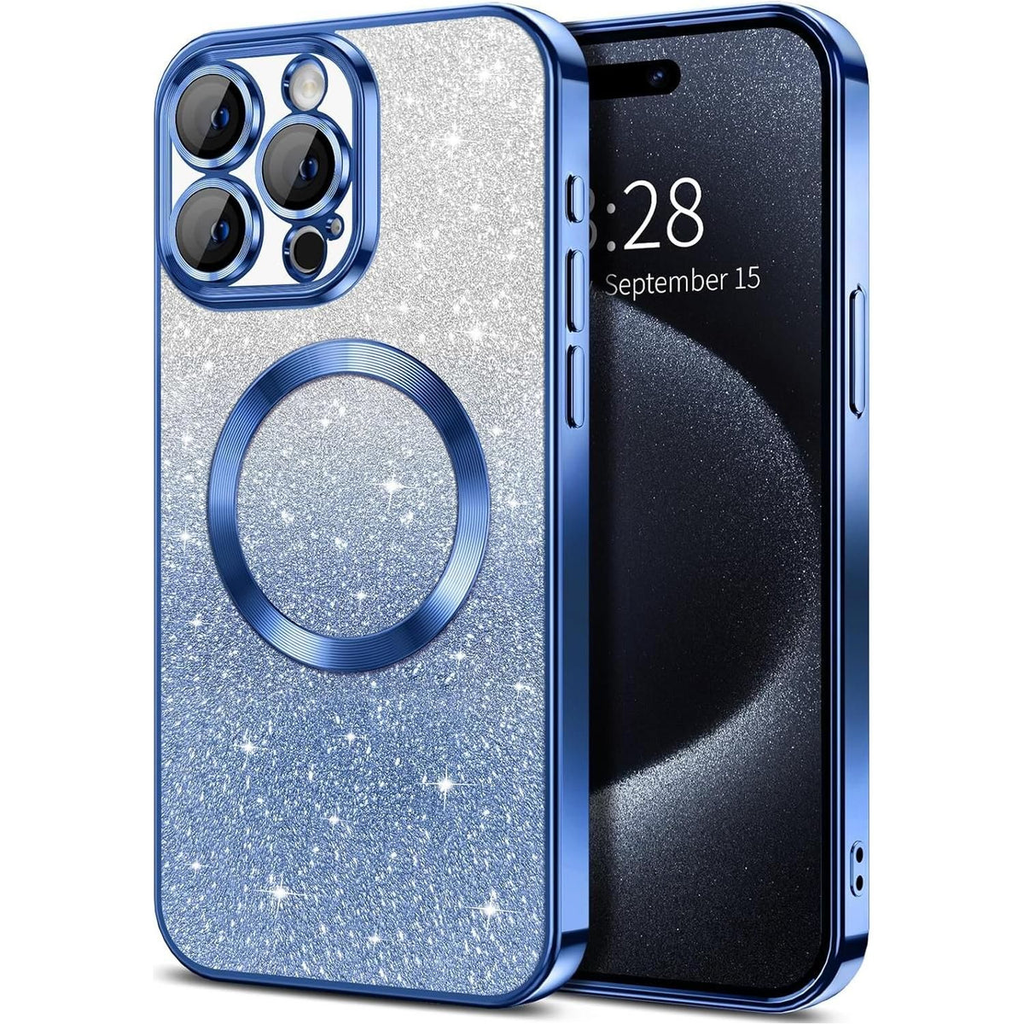 Entronix [Magnetic] Case Compatible with iPhone 15 Pro - [Clear Back] Luxury Glossy Cover