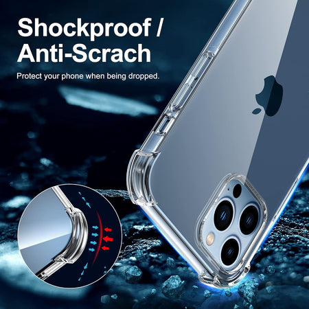 Entronix Clear Case for Apple iPhone 15 Pro Max, Crystal Clear Transparent TPU Bumper Cover - Entro Retail