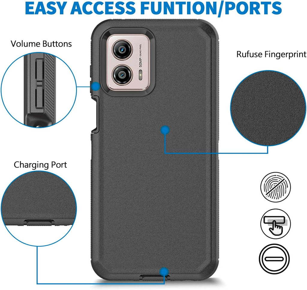 Entronix Heavy Duty Case for Motorola G 2023, Triple-Layer & Full Protection, - Entro Retail