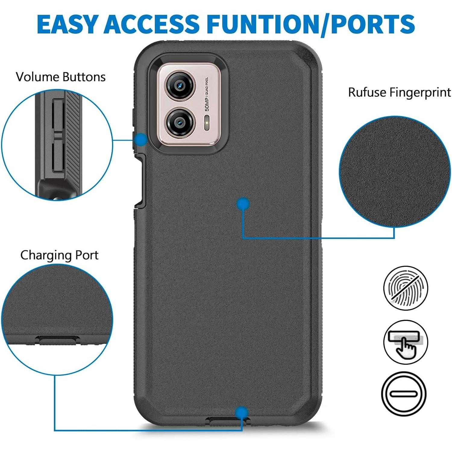 Entronix Heavy Duty Case for Motorola G Stylus 2023, Triple-Layer & Full Protection, - Entro Retail