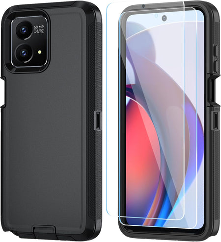 Entronix 3-in-1 Bundle for Motorola G Stylus 2023, Heavy Duty Case & 2 Clear Tempered Glass Screen Protectors - Entro Retail