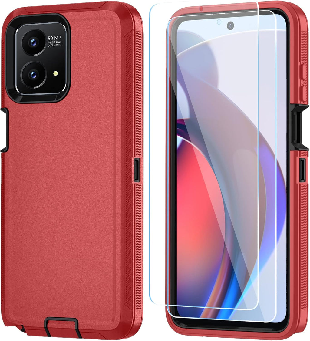 Entronix 3-in-1 Bundle for Motorola G Stylus 2023, Heavy Duty Case & 2 Clear Tempered Glass Screen Protectors - Entro Retail