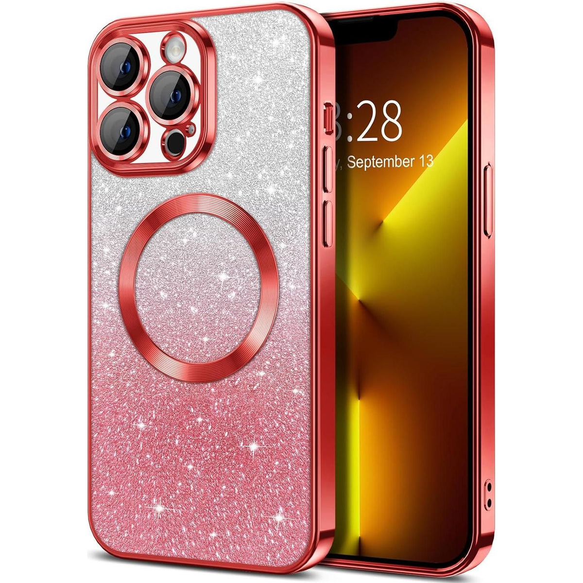 Entronix [Magnetic] Case Compatible with iPhone 14 Pro Max - [Clear Back] Luxury Glossy Cover