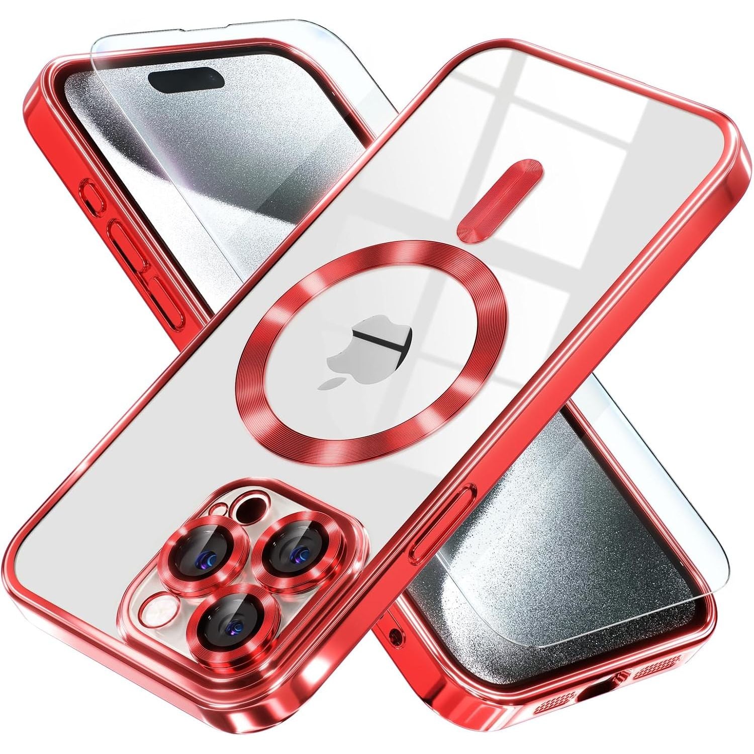 Entronix Bundle Compatible with iPhone 14 Pro Max - [Magnetic] Luxury Glossy Case & 1 Clear Screen Protector