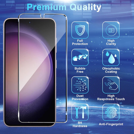 Entronix 3-in-1 Bundle for Samsung Galaxy S24 Plus, Heavy Duty Case & 2 Clear Tempered Glass Screen Protectors - Entro Retail