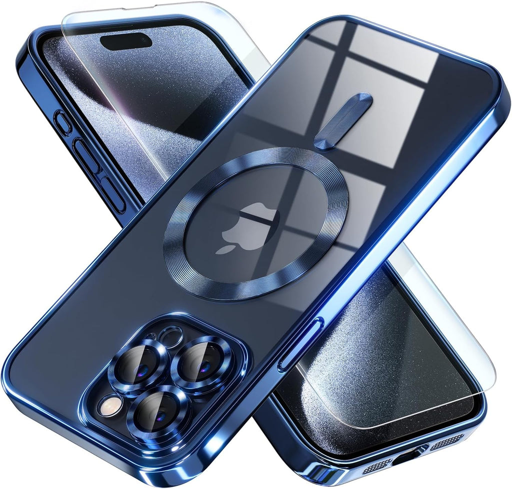 Entronix Bundle Compatible with iPhone 14 Pro - [Magnetic] Luxury Glossy Case & 1 Clear Screen Protector