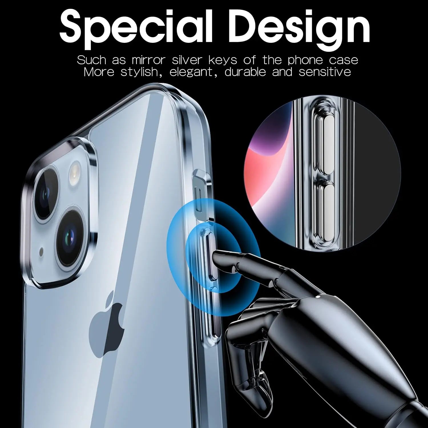 Entronix Heavy Duty Clear Case for Apple iPhone 15 Plus, Crystal Clear Transparent Bumper Cover - Entro Retail