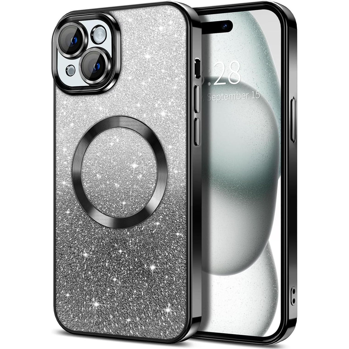 Entronix [Magnetic] Case Compatible with iPhone 15 Plus - [Clear Back] Luxury Glossy Cover