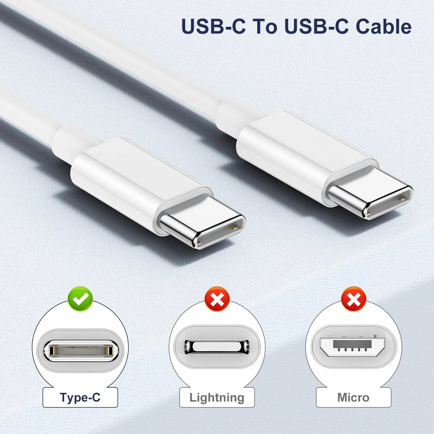 Entronix Type-C to Type-C Charger Cable, 2-Pack [6FT] USB-C Cable Compatible with Android - Entronix