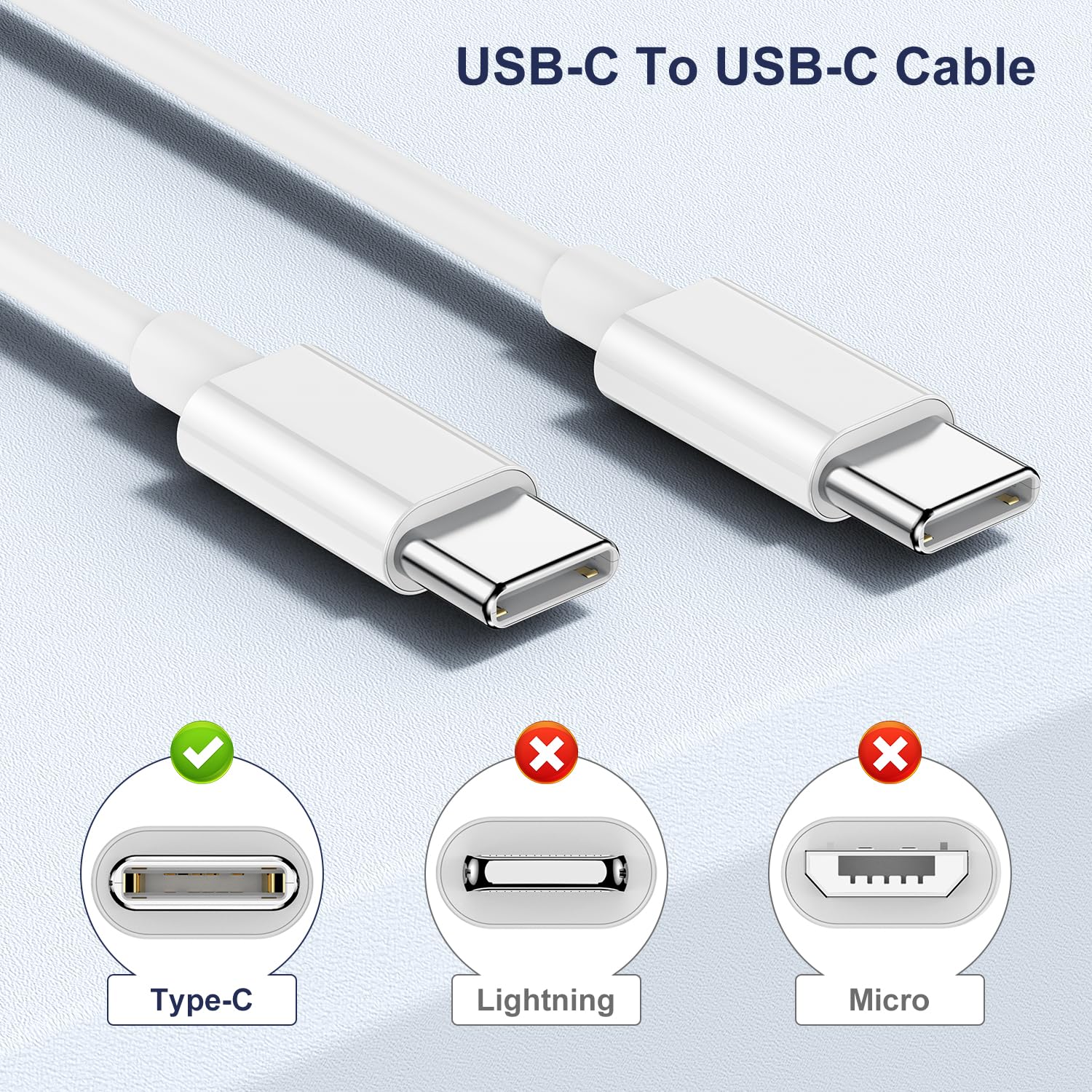 Entronix Type-C to Type-C Charger Cable, 2-Pack [3FT] USB-C Cable Compatible with Android