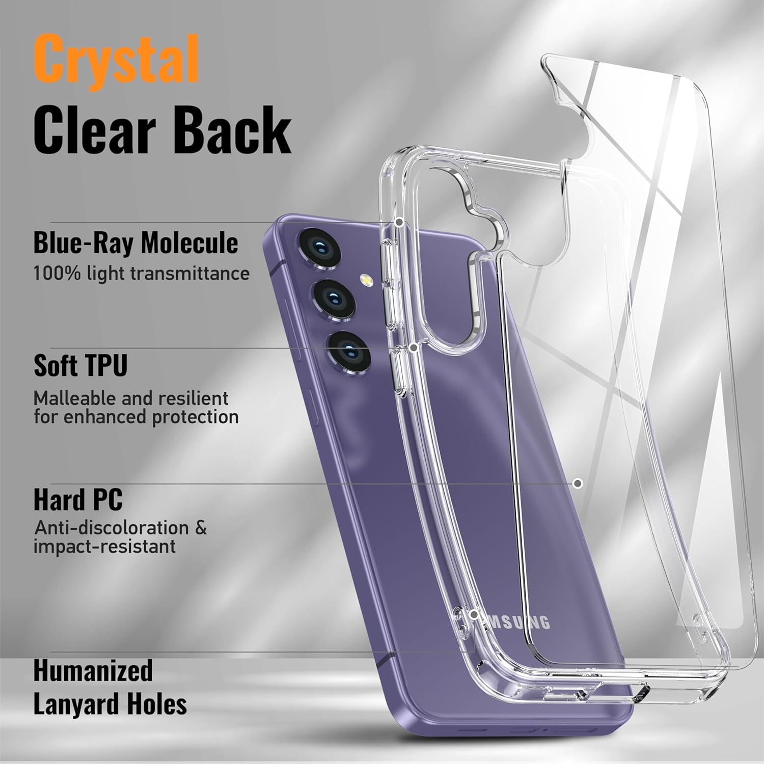 Entronix Case Compatible with Galaxy A25 - [Hard Back] Clear Cover