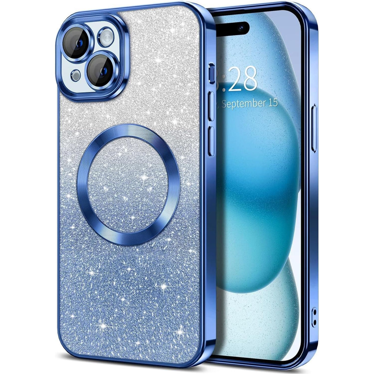 Entronix [Magnetic] Case Compatible with iPhone 15 Plus - [Clear Back] Luxury Glossy Cover