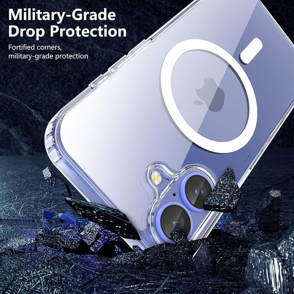 Entronix Bundle Compatible with iPhone 16 - [Magnetic] Clear Case, 2 Clear Screen Protectors & 2 Camera Lens Protectors