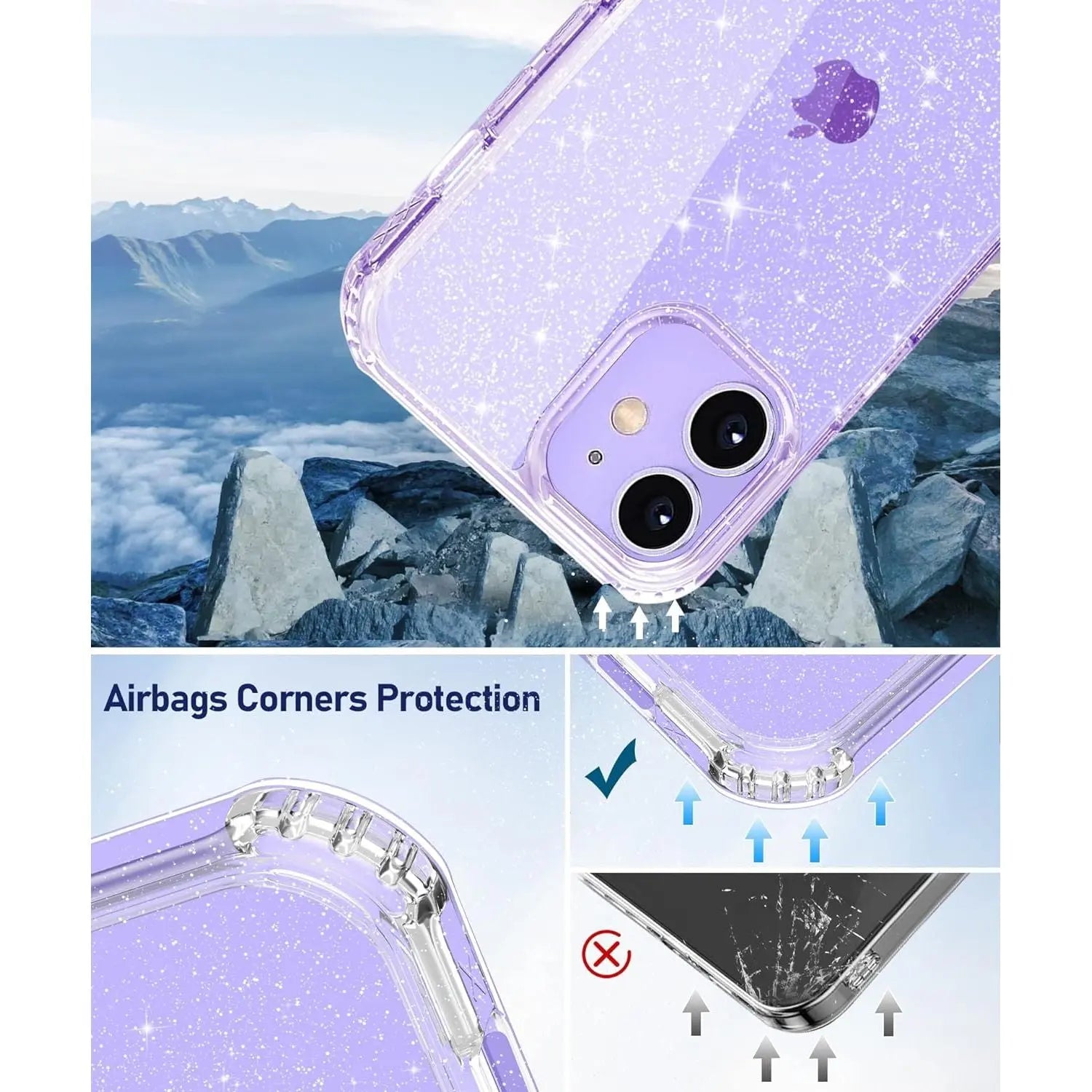 Entronix Apple iPhone 12/12 Pro Crystal Clear Case - Glitter - Entro Retail