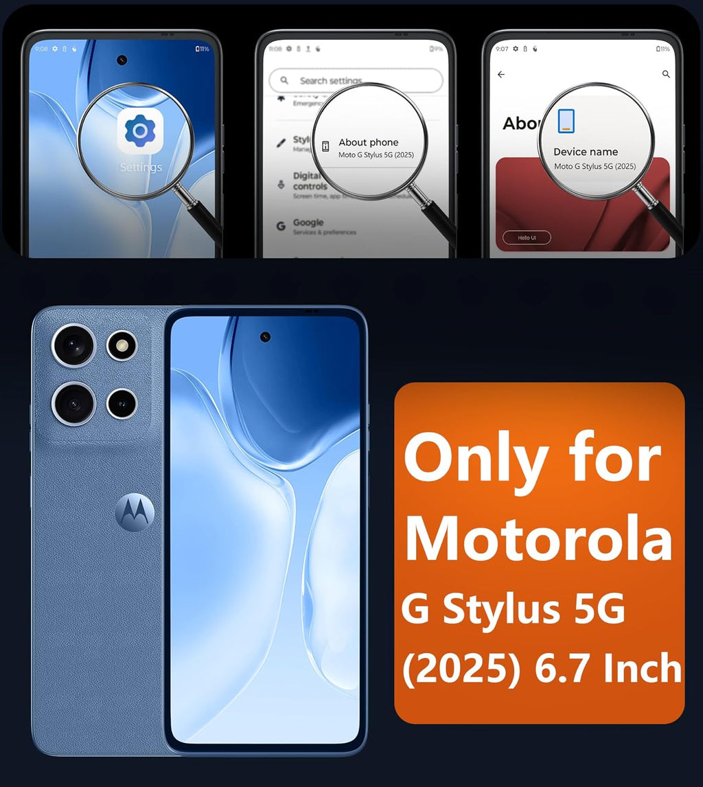 Entronix [Magnetic] Case Compatible with Moto G Stylus 2025 - [Hard Back] Slim Clear
