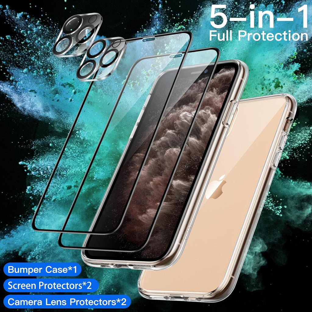 Entronix Bundle Compatible with iPhone 11 Pro - [Hard] Clear Case & 1 Clear Screen Protector