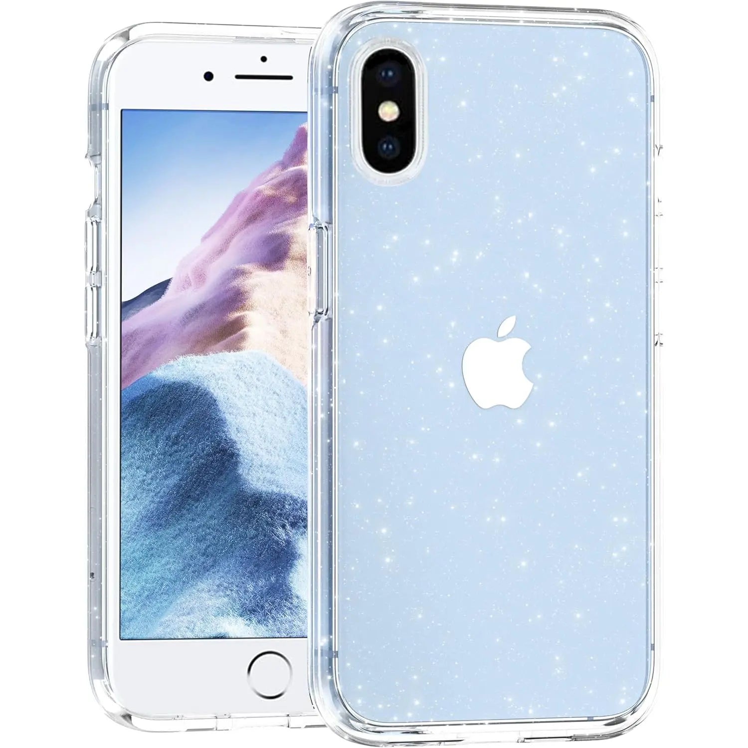 Entronix Glitter Clear Case for Apple iPhone X/XS, Crystal Clear Sparkly Bumper Cover - Entro Retail