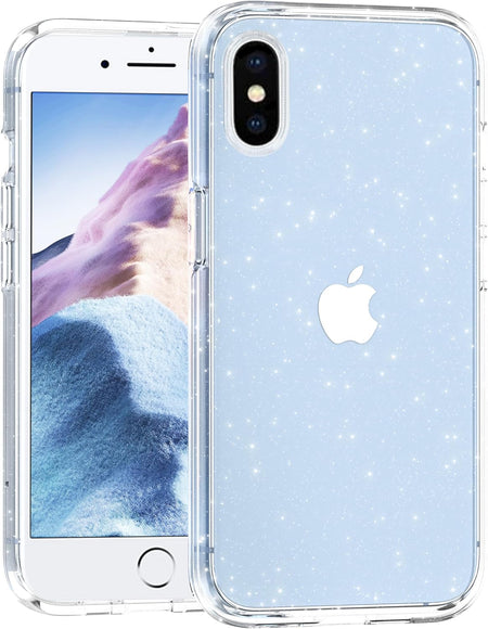 Entronix Glitter Clear Case for Apple iPhone XS Max, Crystal Clear Sparkly Bumper Cover - Entro Retail