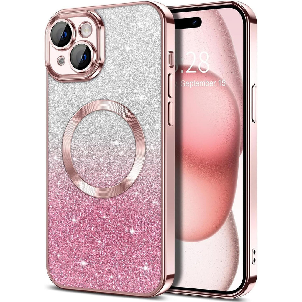 Entronix [Magnetic] Case Compatible with iPhone 14 - [Clear Back] Luxury Glossy Cover