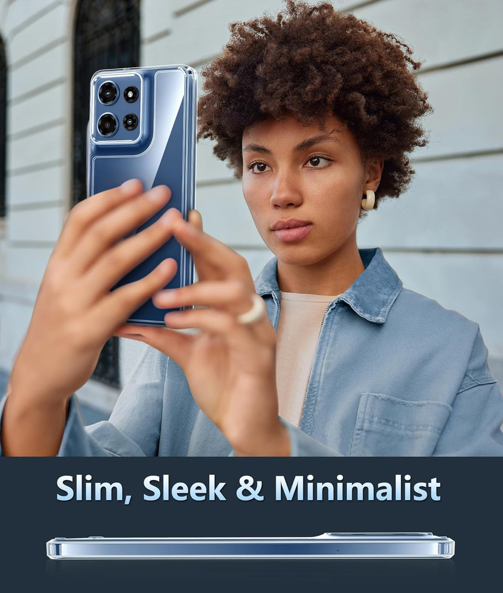 Entronix Case Compatible with Moto Edge 2025 - [Hard Back] Clear Cover