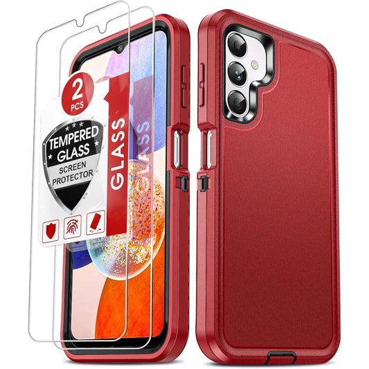 Entronix 3-in-1 Bundle for Samsung Galaxy A12, Heavy Duty Case & 2 Clear Tempered Glass Screen Protectors - Entro Retail