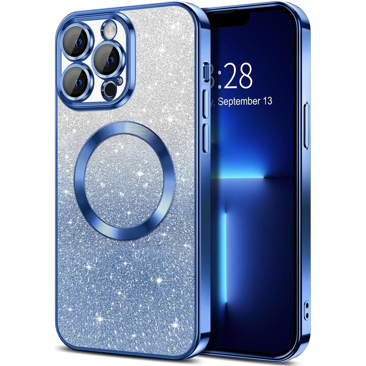 Entronix [Magnetic] Case Compatible with iPhone 13 Pro - [Clear Back] Luxury Glossy Cover