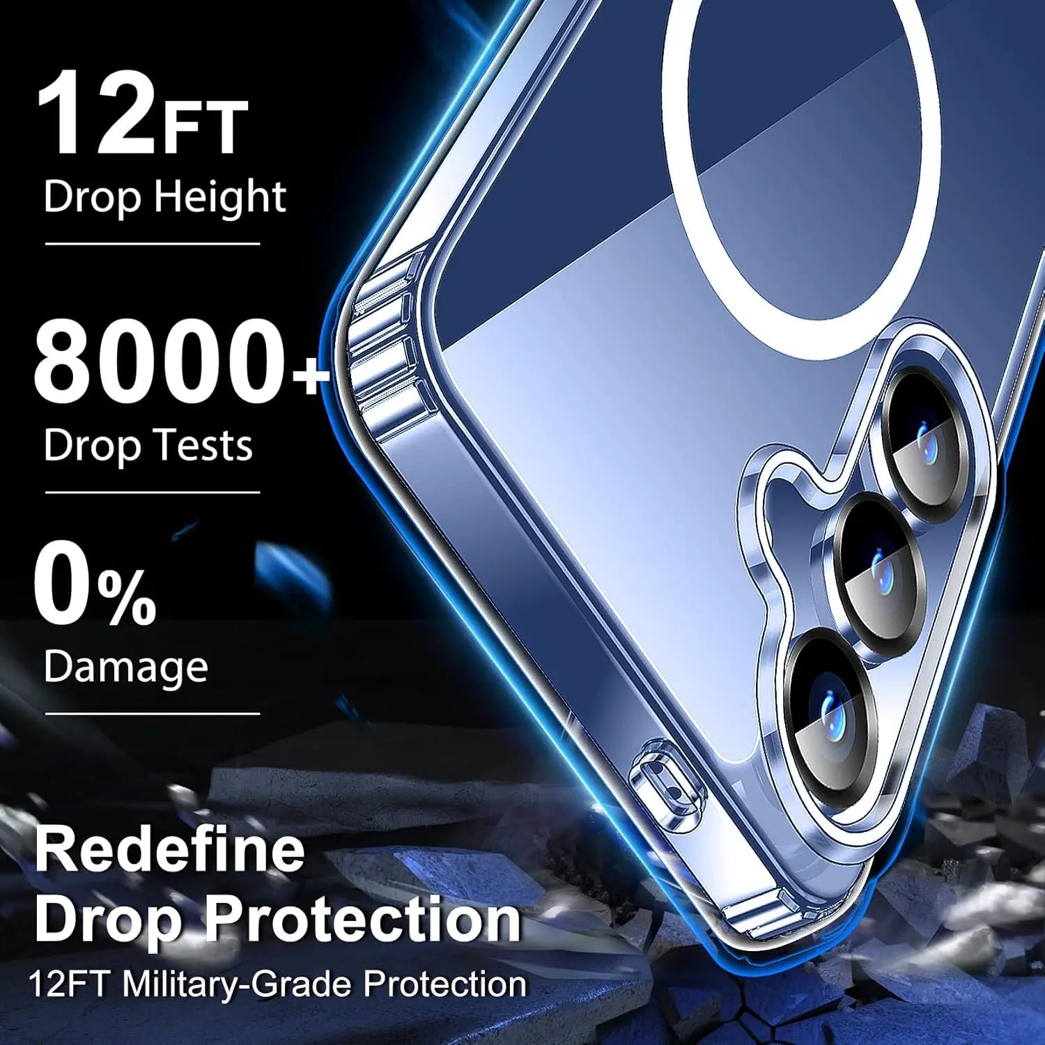 Entronix Bundle Compatible with Galaxy S24 Plus - [Magnetic] Clear Case & 1 Clear Screen Protector - Entronix