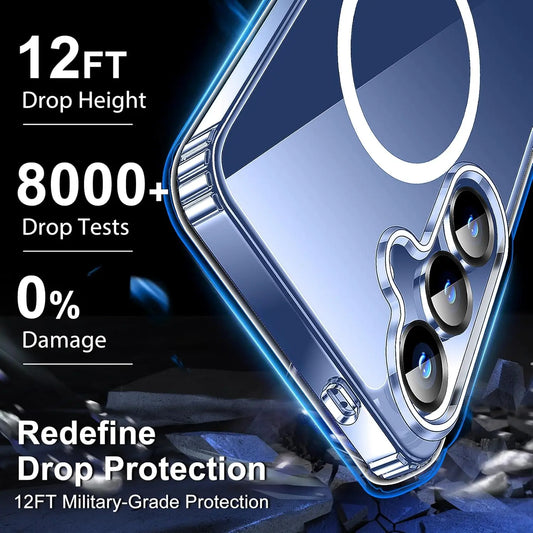 Entronix Bundle Compatible with Galaxy S24 - [Magnetic] Clear Case & 1 Clear Screen Protector - Entronix