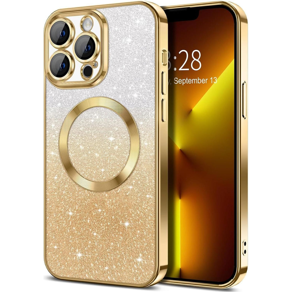 Entronix [Magnetic] Case Compatible with iPhone 13 Pro - [Clear Back] Luxury Glossy Cover