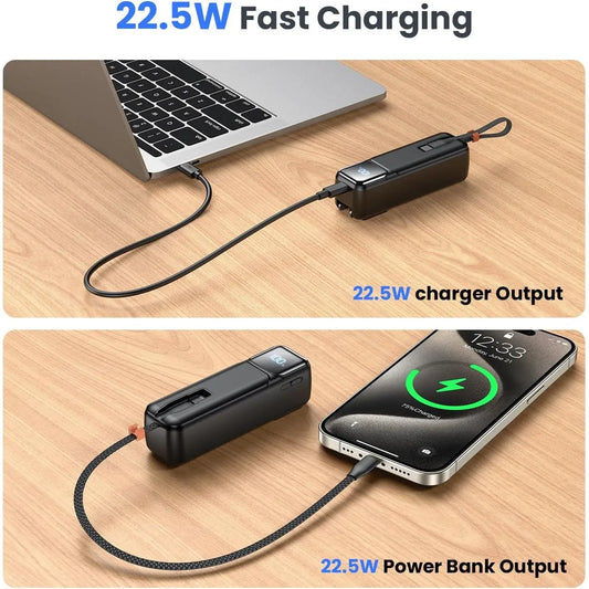 Entronix Mini Power Bank - 5000 mAh USB-C/iPhone/Android - Entronix