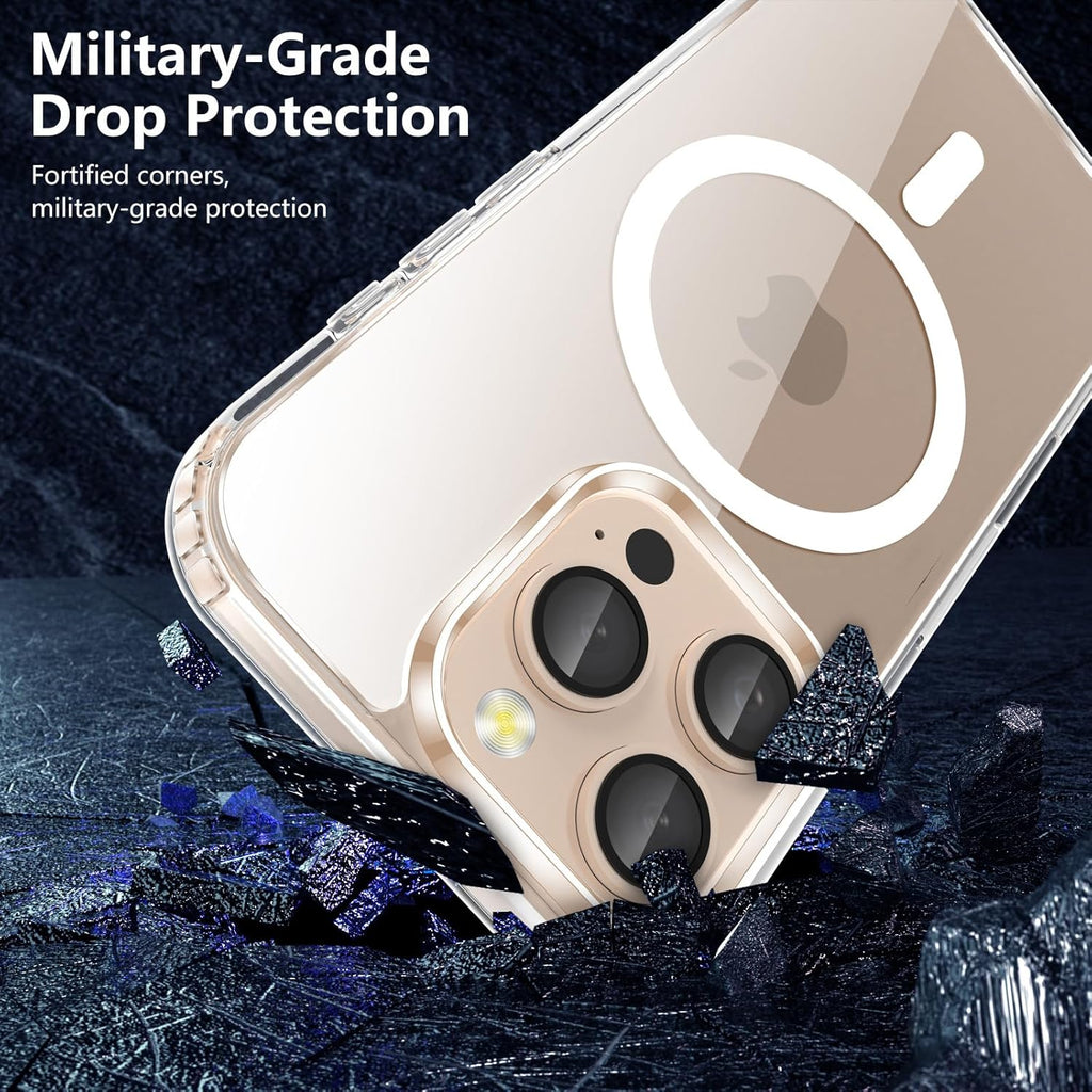 Entronix Bundle Compatible with iPhone 16 Pro - [Magnetic] Clear Case, 2 Clear Screen Protectors & 2 Camera Lens Protectors