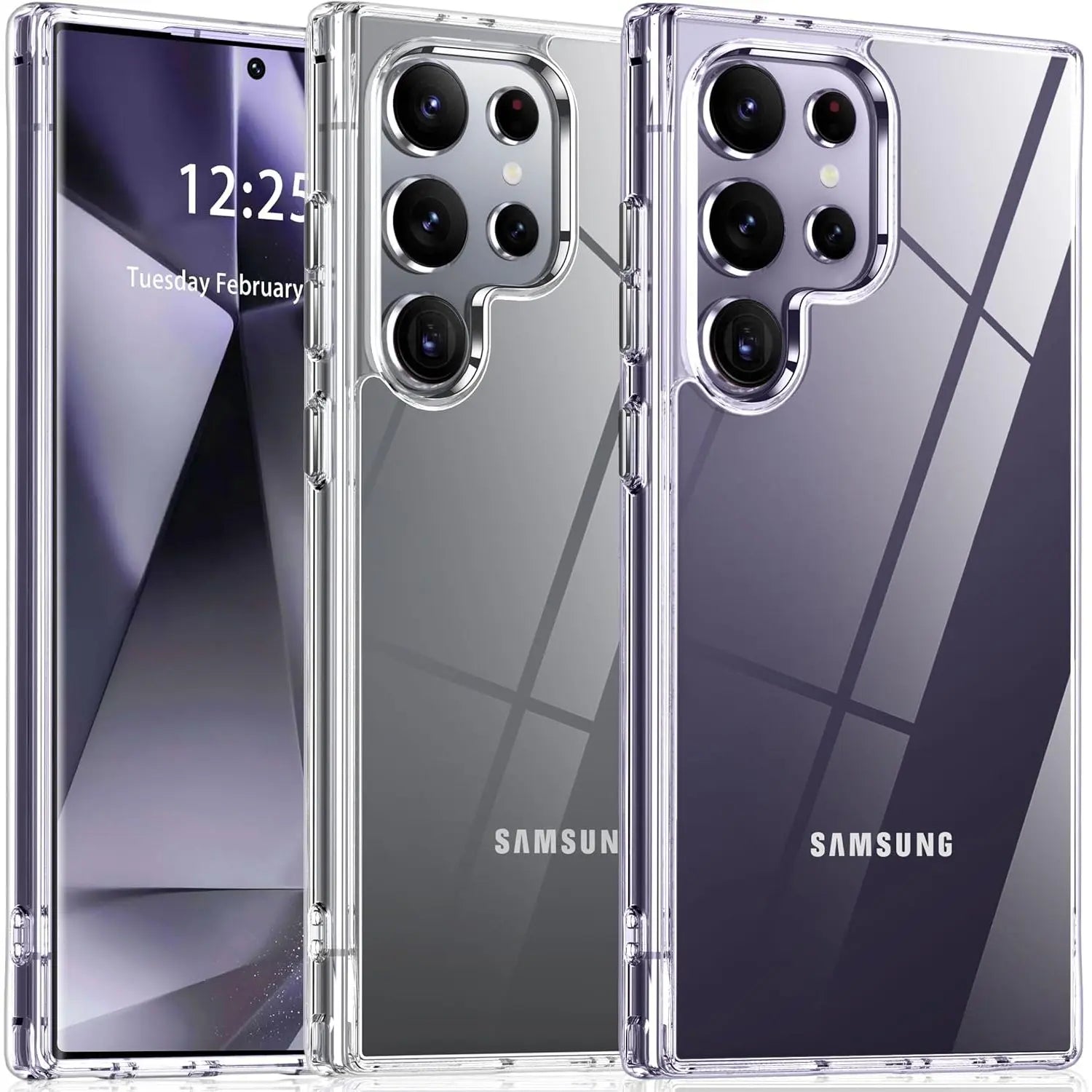 Entronix Clear Case for Samsung Galaxy S21 Ultra, Crystal Clear Transparent Bumper Cover - Entro Retail