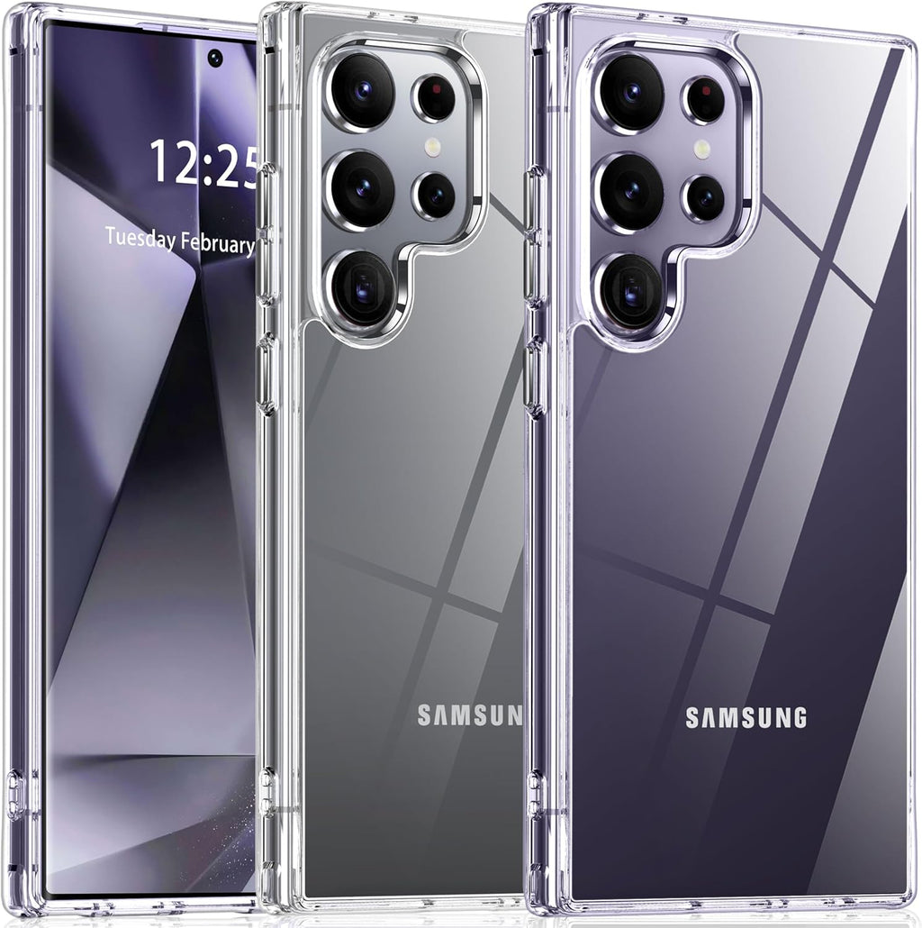 Entronix Clear Case for Samsung Galaxy S21 Ultra, Crystal Clear Transparent Bumper Cover - Entro Retail