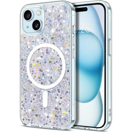 Entronix Apple iPhone 15 Plus/14 Plus [Magnetic-Compatible] Case - Glitter Flakes, - Entronix
