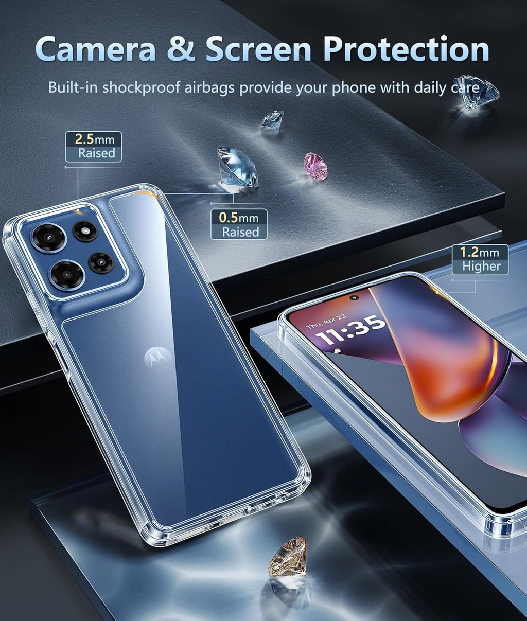 Entronix Case Compatible with Moto Edge 2025 - [Hard Back] Clear Cover