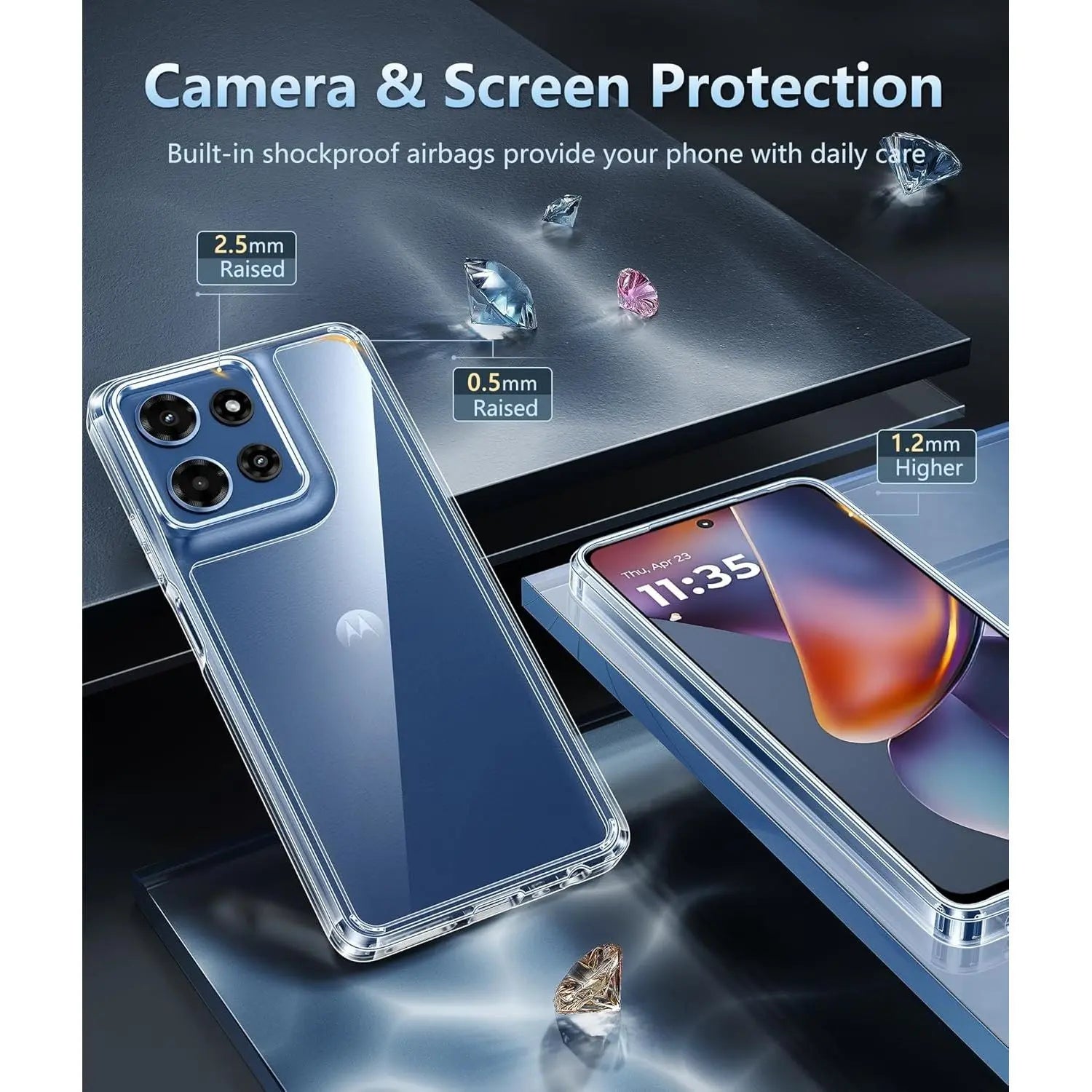 Entronix Case Compatible with Moto G 5G 2025 - [Hard Back] Clear Cover - Entronix