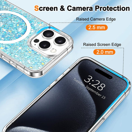 Entronix Apple iPhone 16 Pro [Magnetic-Compatible] Case - Glitter Sparkle, - Entro Retail