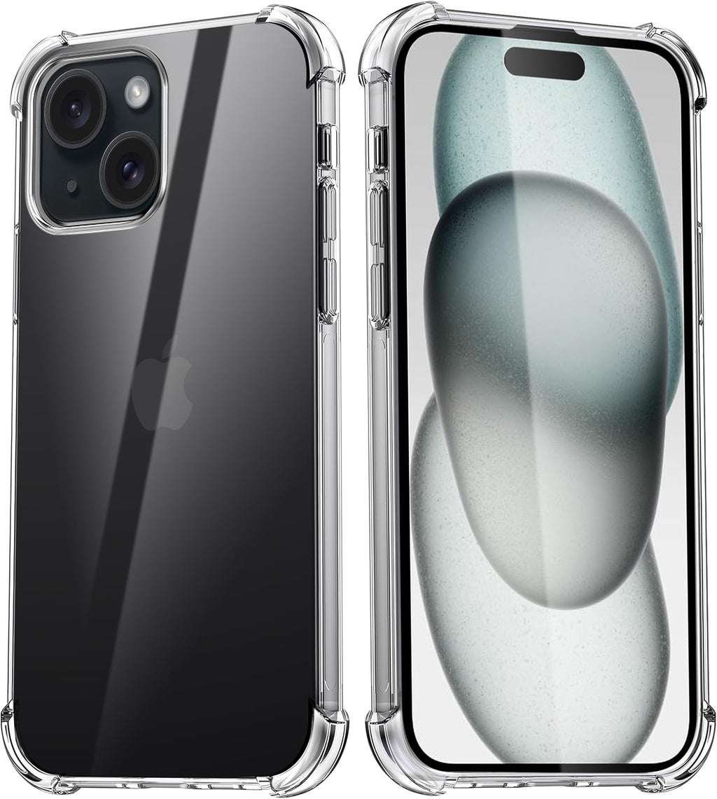 Entronix Clear Case for Apple iPhone 15 Plus, Crystal Clear Transparent TPU Bumper Cover - Entro Retail