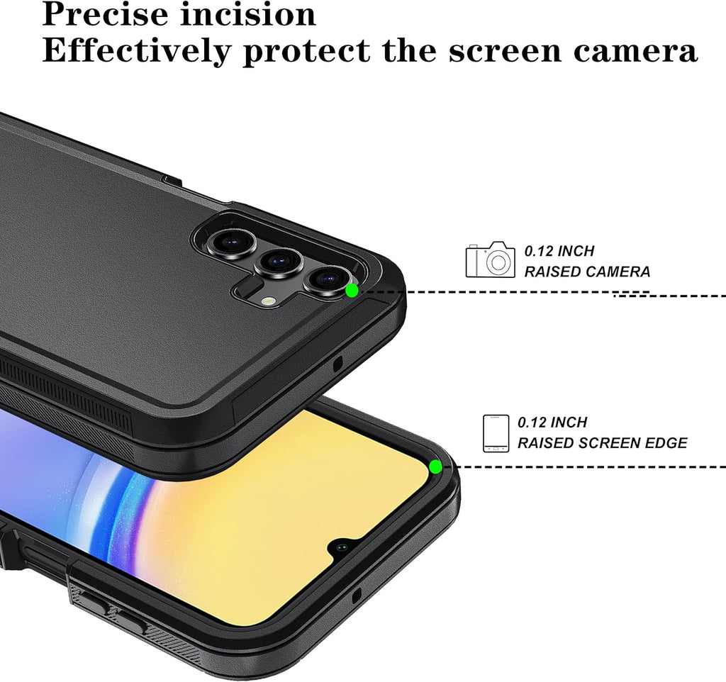 Entronix Bundle Compatible with Galaxy A06 - Heavy Duty Case & 2 Clear Screen Protectors