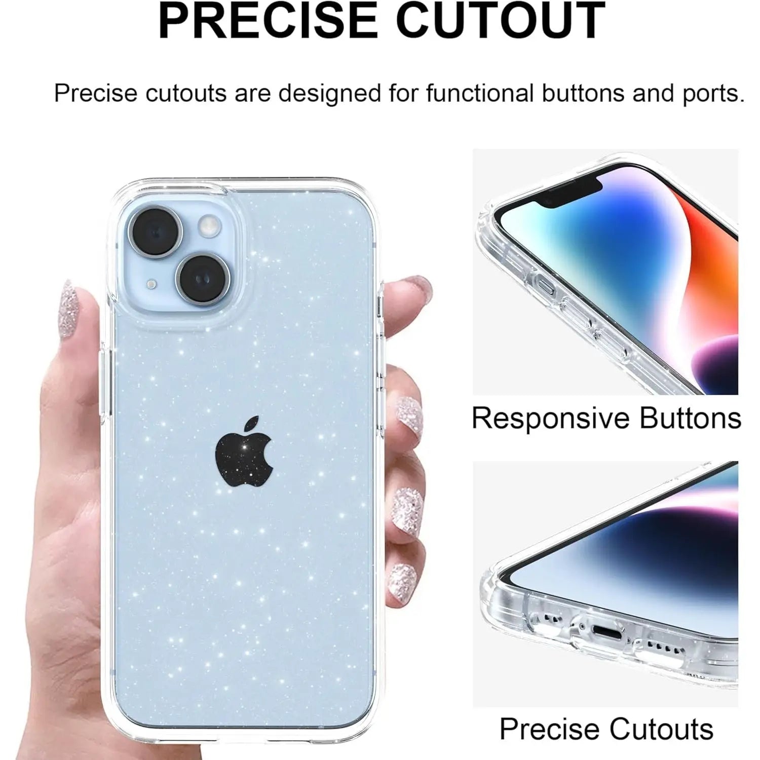 Entronix Glitter Clear Case for Apple iPhone X/XS, Crystal Clear Sparkly Bumper Cover - Entro Retail