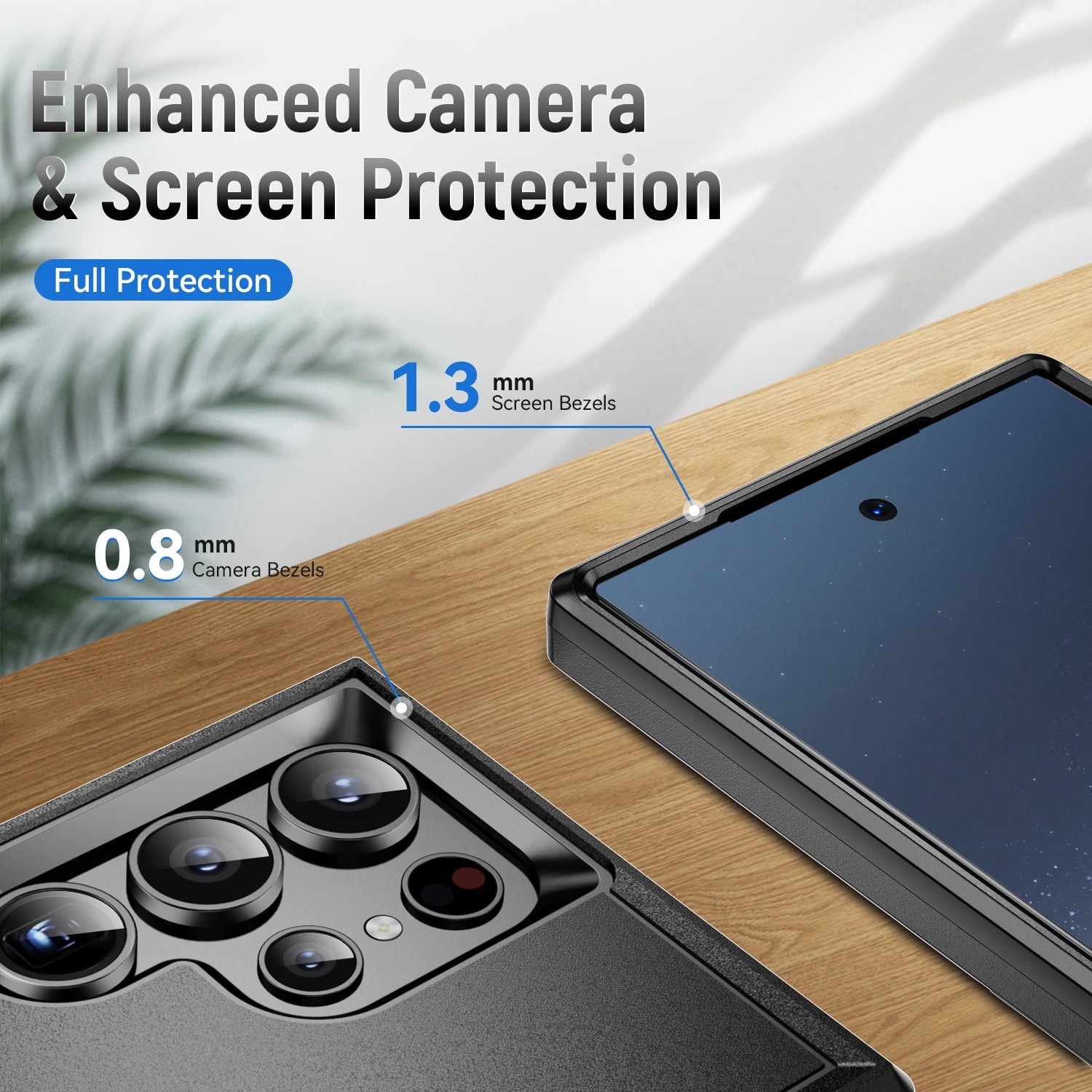 Entronix Bundle Compatible with Galaxy S23 Ultra - Soft-Touch Dual-Layer Case & 1 Clear Screen Protector - Entronix