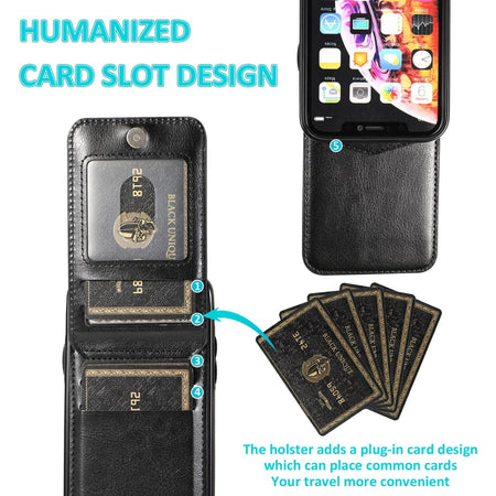 Entronix Wallet Case for Apple iPhone 16 Leather Wallet Card Holder Case, Built In Kickstand with 6 Card Slots Holder for Apple iPhone 16 - Entro Retail