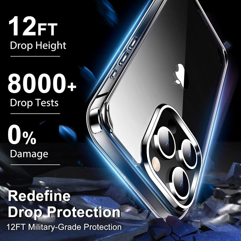 Entronix Bundle Compatible with iPhone 13 Pro Max - [Hard] Clear Case & 1 Clear Screen Protector