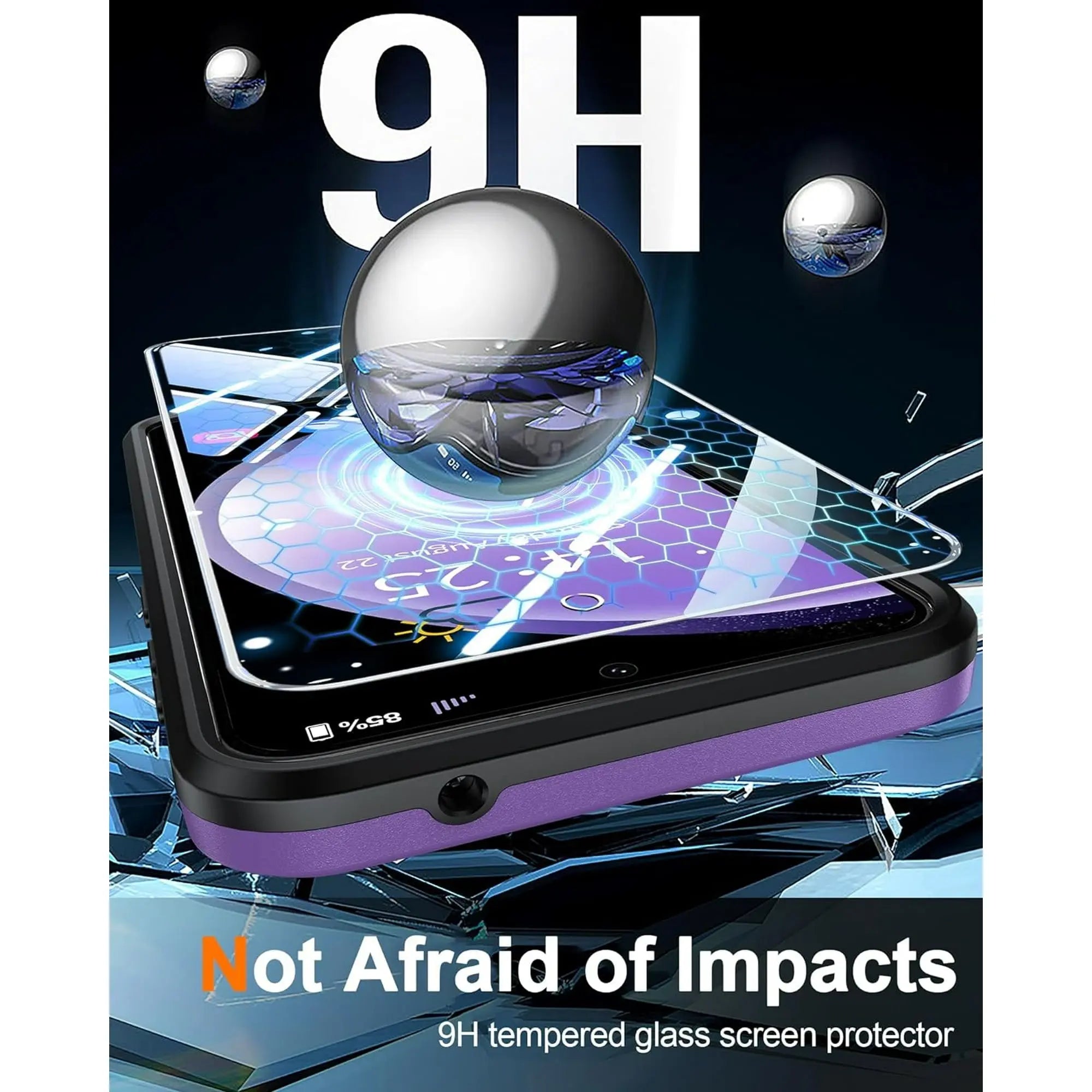 Entronix Bundle Compatible with Galaxy S25 - Soft-Touch Dual-Layer Case & 2 Clear Screen Protectors - Entronix