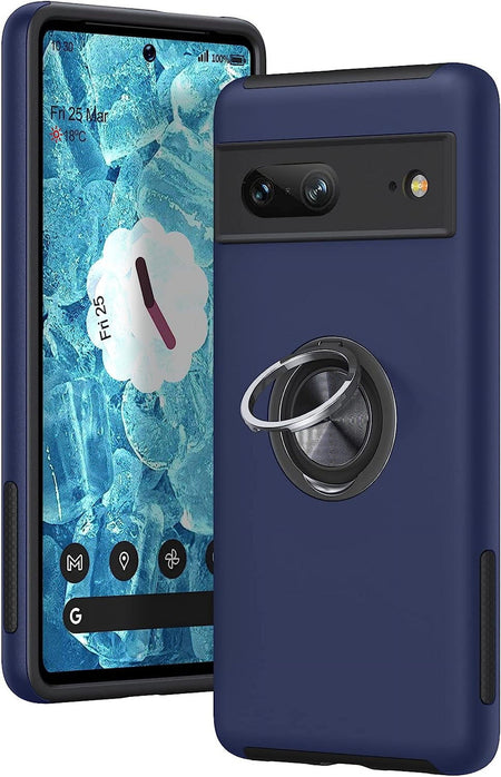 Entronix Case Designed for Google Pixel 7 Heavy Duty with Built-in Kickstand, Dual Layer Protection Rotating Holder Ring, Sturdy Case - Entro Retail