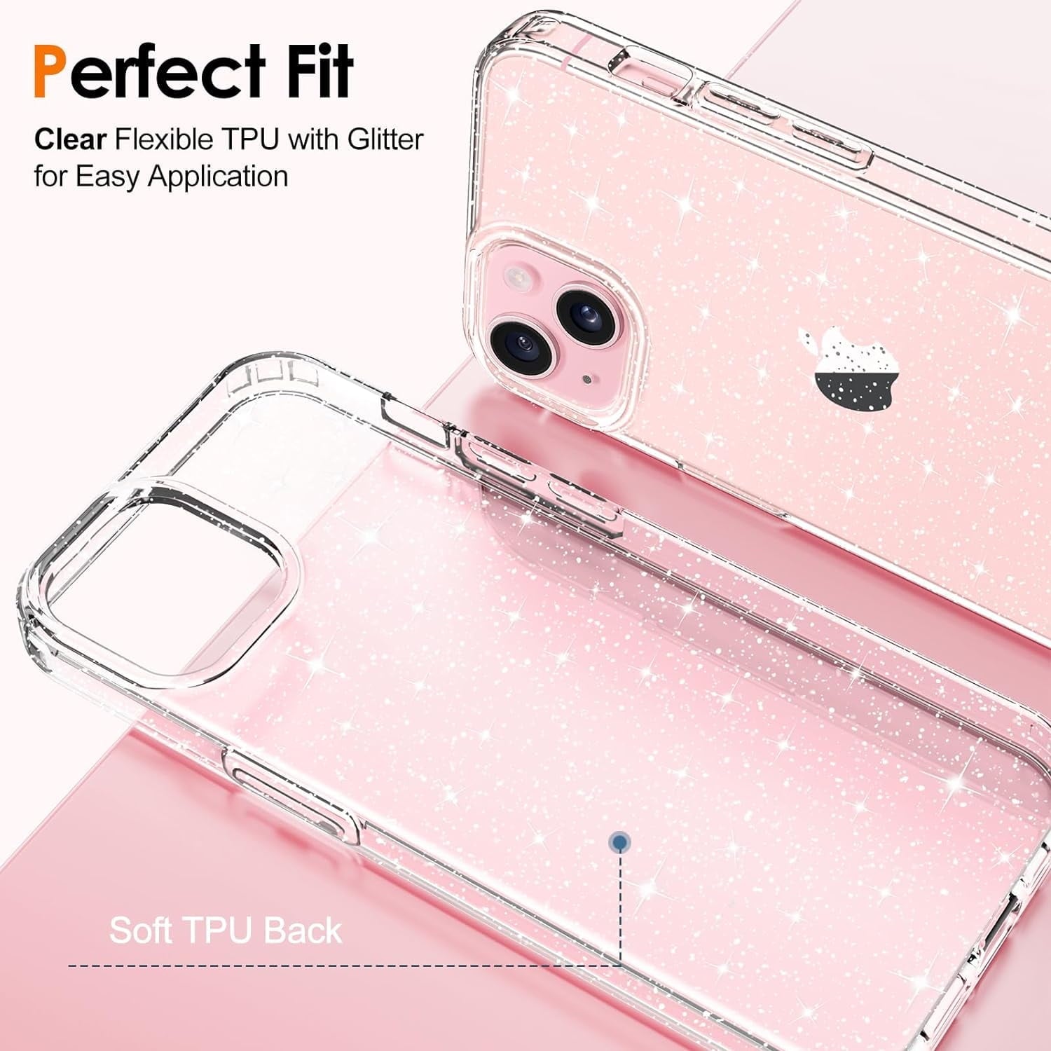 Entronix Case Compatible with iPhone 17e - [Hard Back] Glitter Clear ENTRONIX