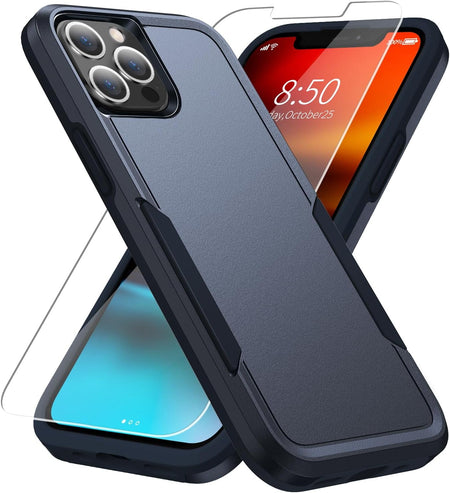 Entronix Heavy Duty Case Designed for Apple iPhone 11 Pro Max with 1Pc Tempered Glass Screen Protector, Shockproof Dropproof Anti-Scratch Cover - Entro Retail