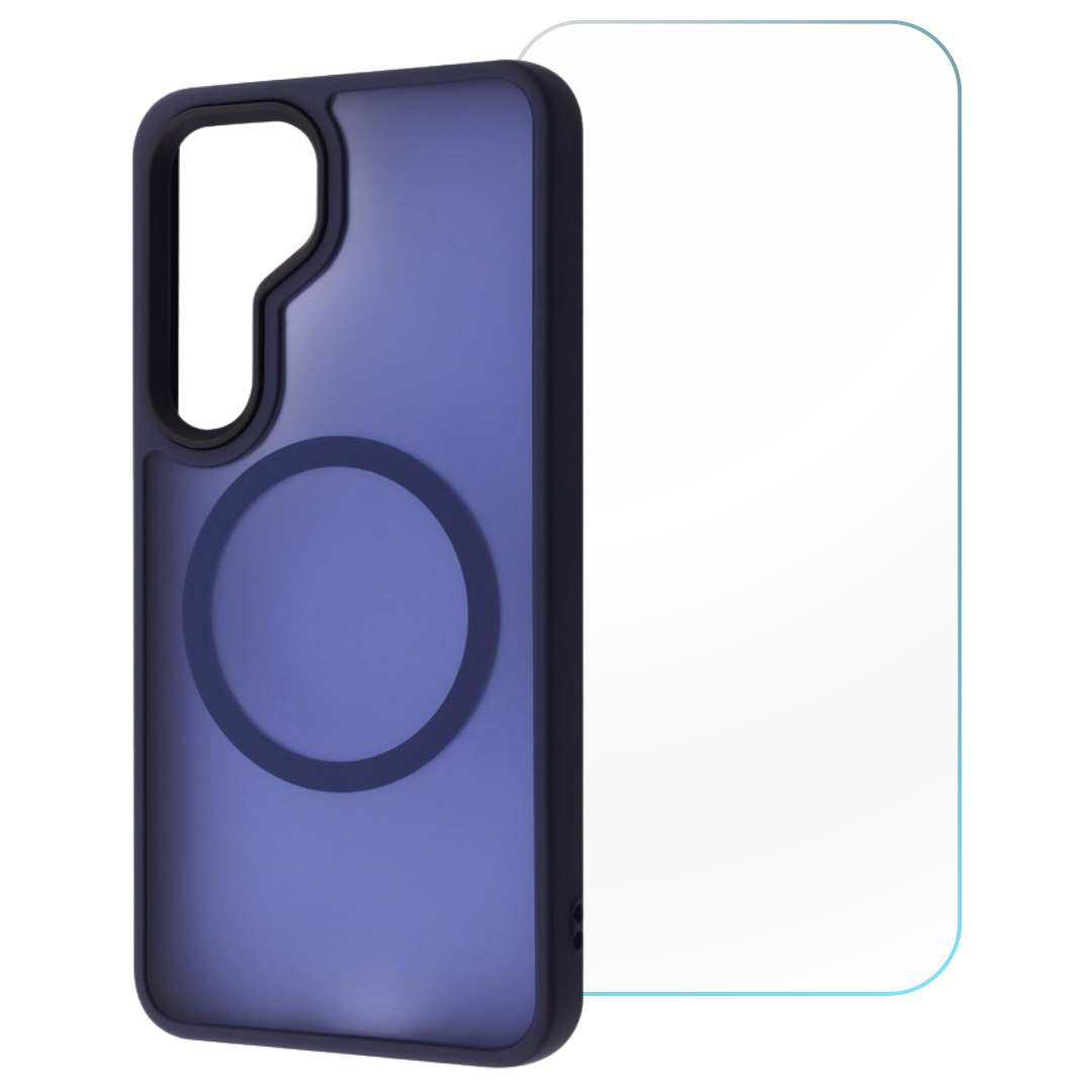 Entronix Bundle Compatible with Galaxy S25 Plus - [Magnetic] Translucent Matte Case & 1 Clear Screen Protector